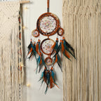 Retro Handwoven Dreamcatcher Wall Hanging with Feathers Nordic Style