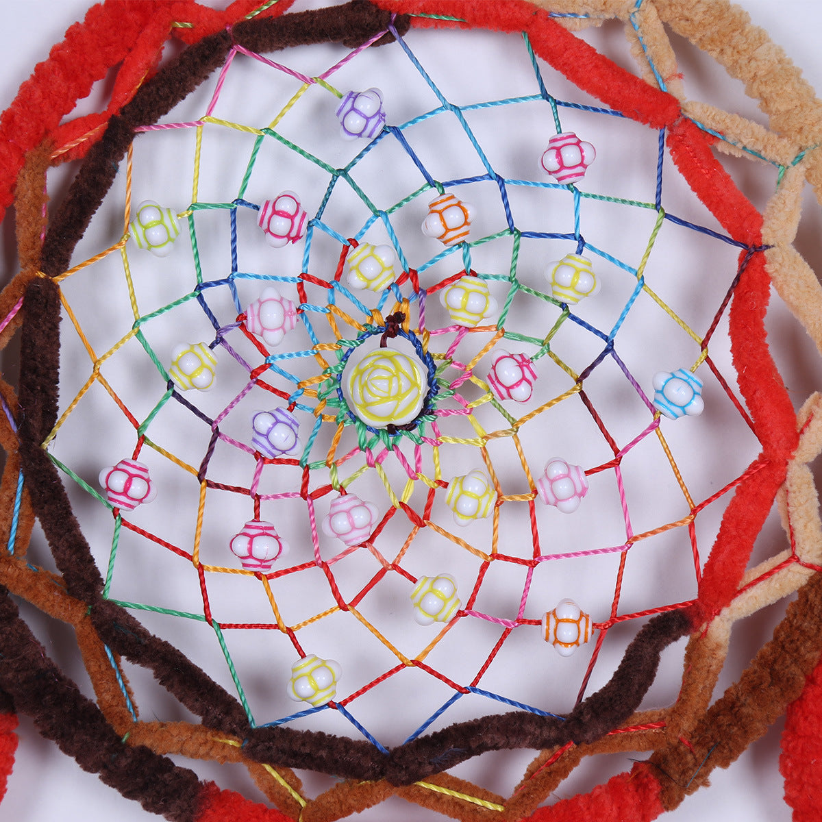 Retro Handwoven Dreamcatcher Wall Hanging with Feathers Nordic Style