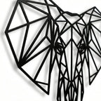 Modern Geometric Metal Elephant Head Wall Decor 43x45cm Black