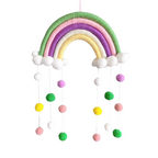 Nordic Rainbow Cloud Woven Wall Hanging Decor for Kids Room 25x50cm