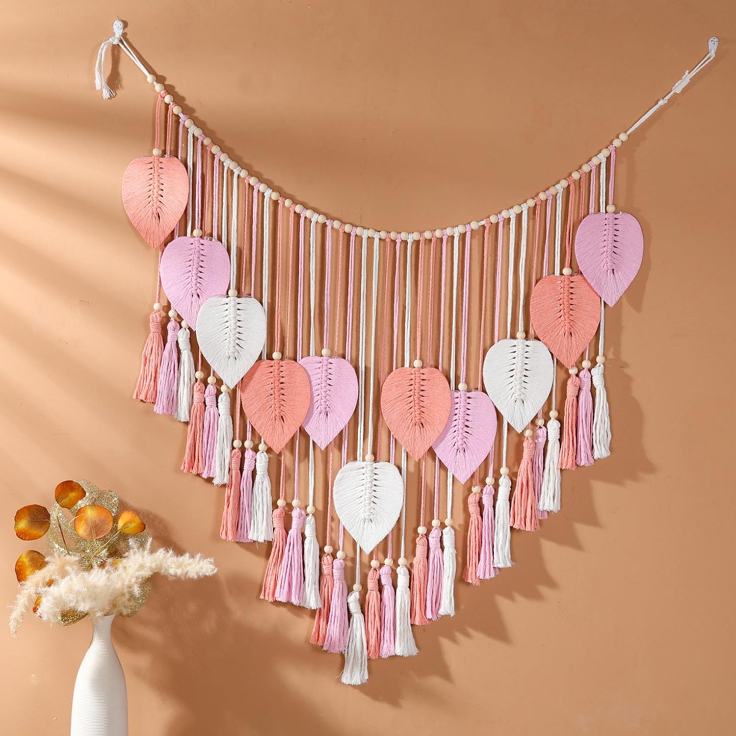 Bohemian Vintage Cotton Rope Leaf Wall Hanging Mediterranean Style