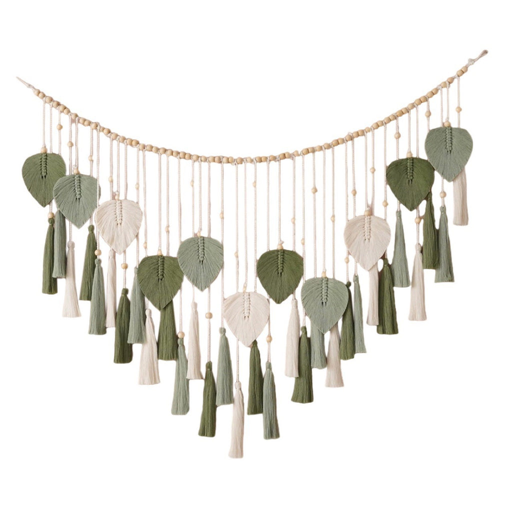 Bohemian Vintage Cotton Rope Leaf Wall Hanging Mediterranean Style