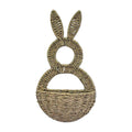 Handwoven Grass Rabbit Wall Basket Decor Pastoral Style 42cm