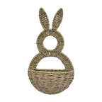 Handwoven Grass Rabbit Wall Basket Decor Pastoral Style 42cm