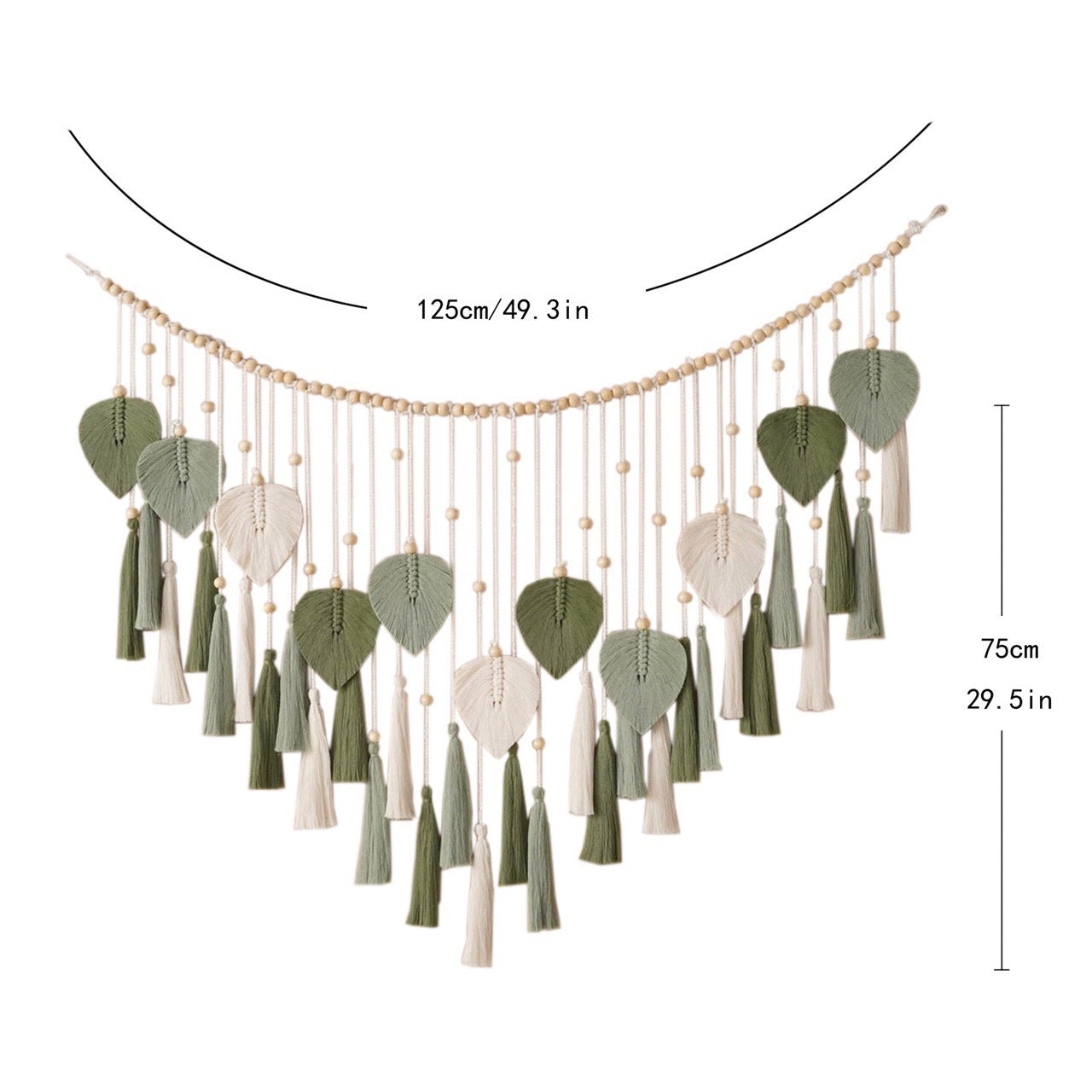 Bohemian Vintage Cotton Rope Leaf Wall Hanging Mediterranean Style