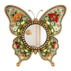 Nordic Style Wooden Animal Wall Mirror 31cm - 2D Retro Hanging Decor