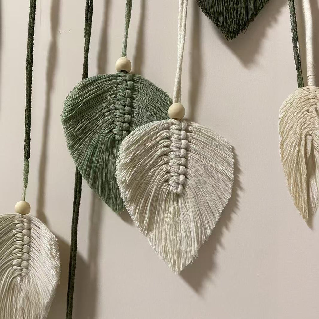Bohemian Vintage Cotton Rope Leaf Wall Hanging Mediterranean Style