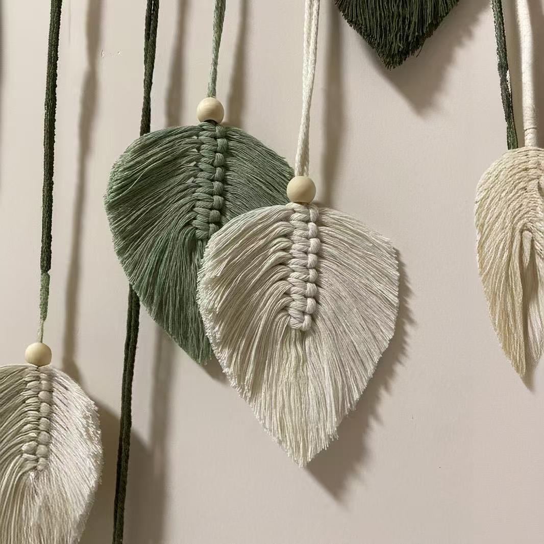 Bohemian Vintage Cotton Rope Leaf Wall Hanging Mediterranean Style