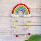 Nordic Rainbow Cloud Woven Wall Hanging Decor for Kids Room 25x50cm